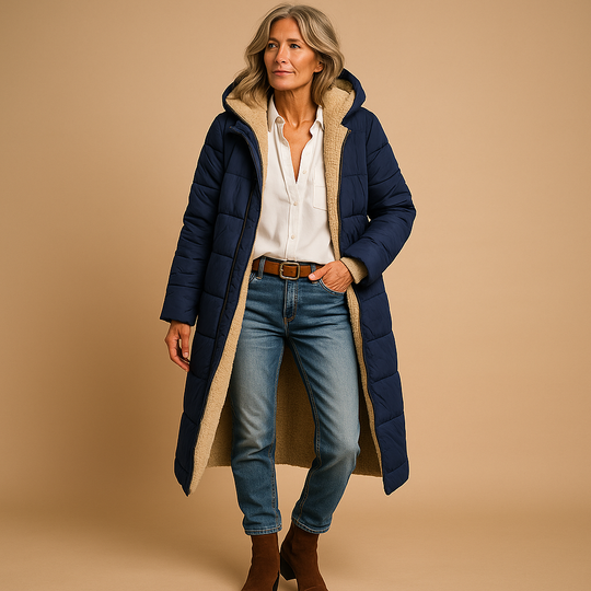 Women's Long Winter Coat | Sleek Full-Length Design with Contemporary Style