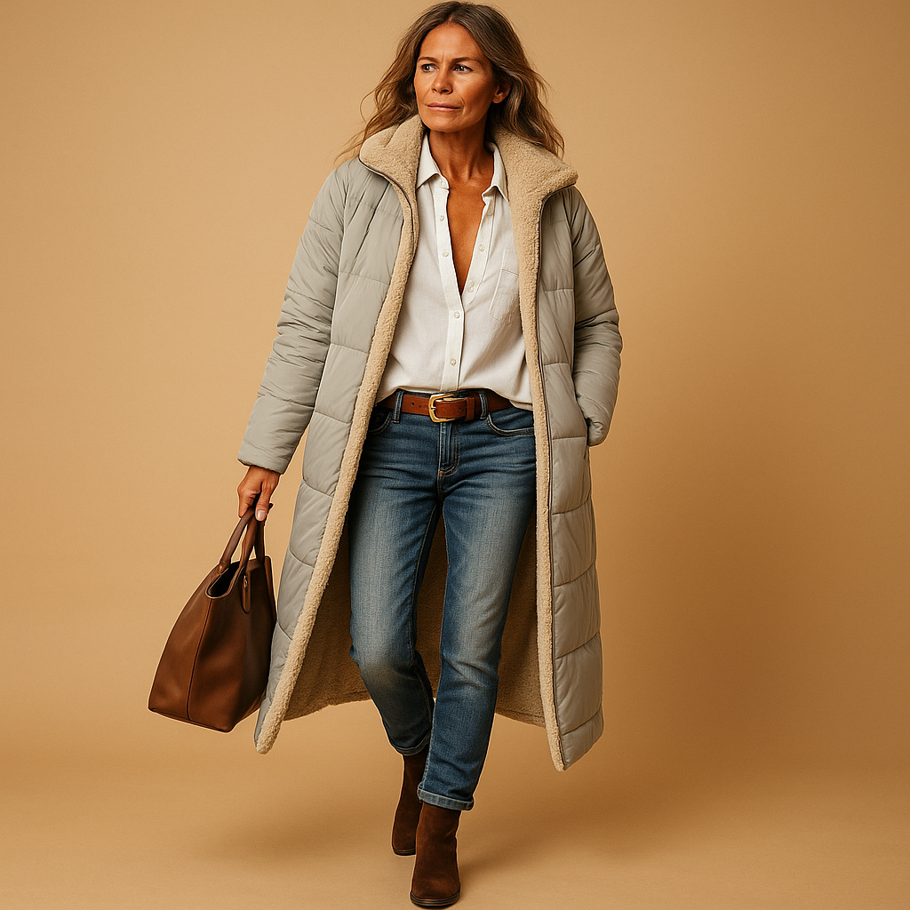 Women's Long Winter Coat | Sleek Full-Length Design with Contemporary Style