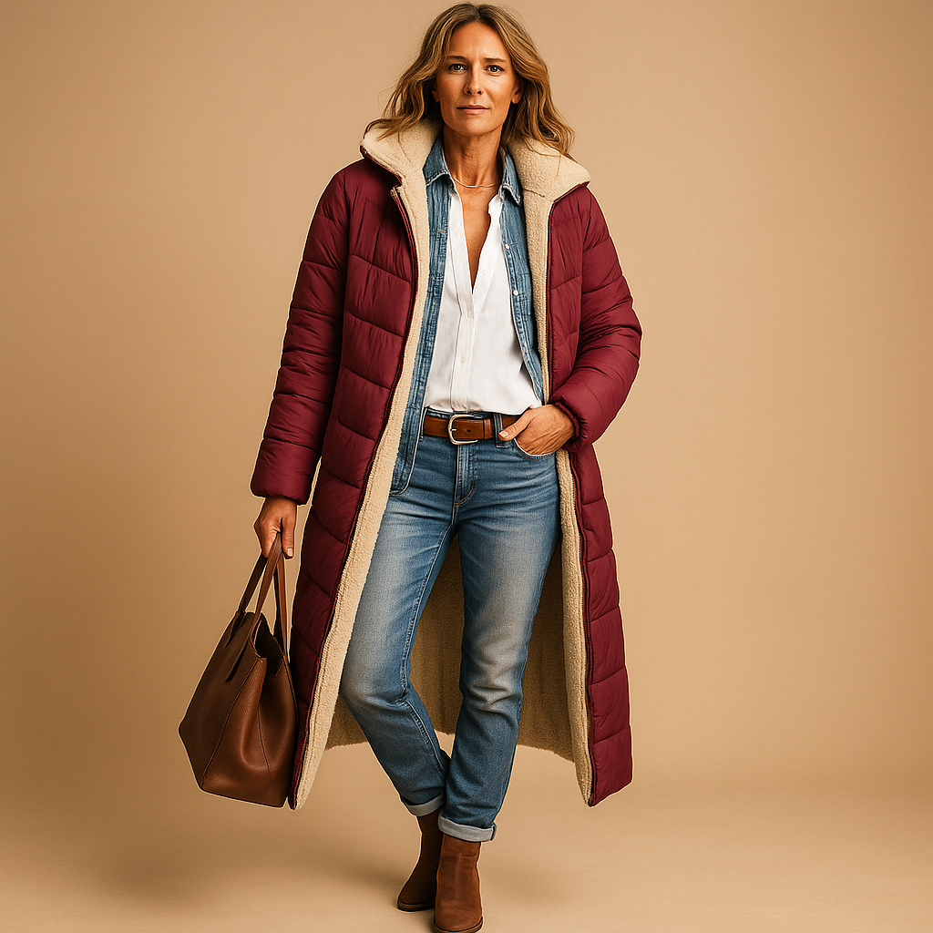 Women's Long Winter Coat | Sleek Full-Length Design with Contemporary Style