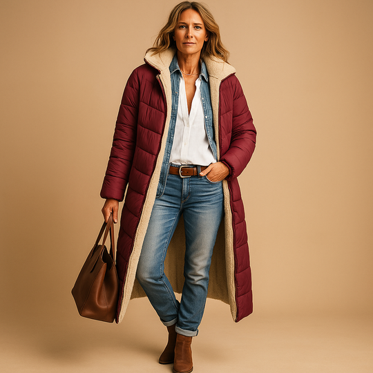 Women's Long Winter Coat | Sleek Full-Length Design with Contemporary Style