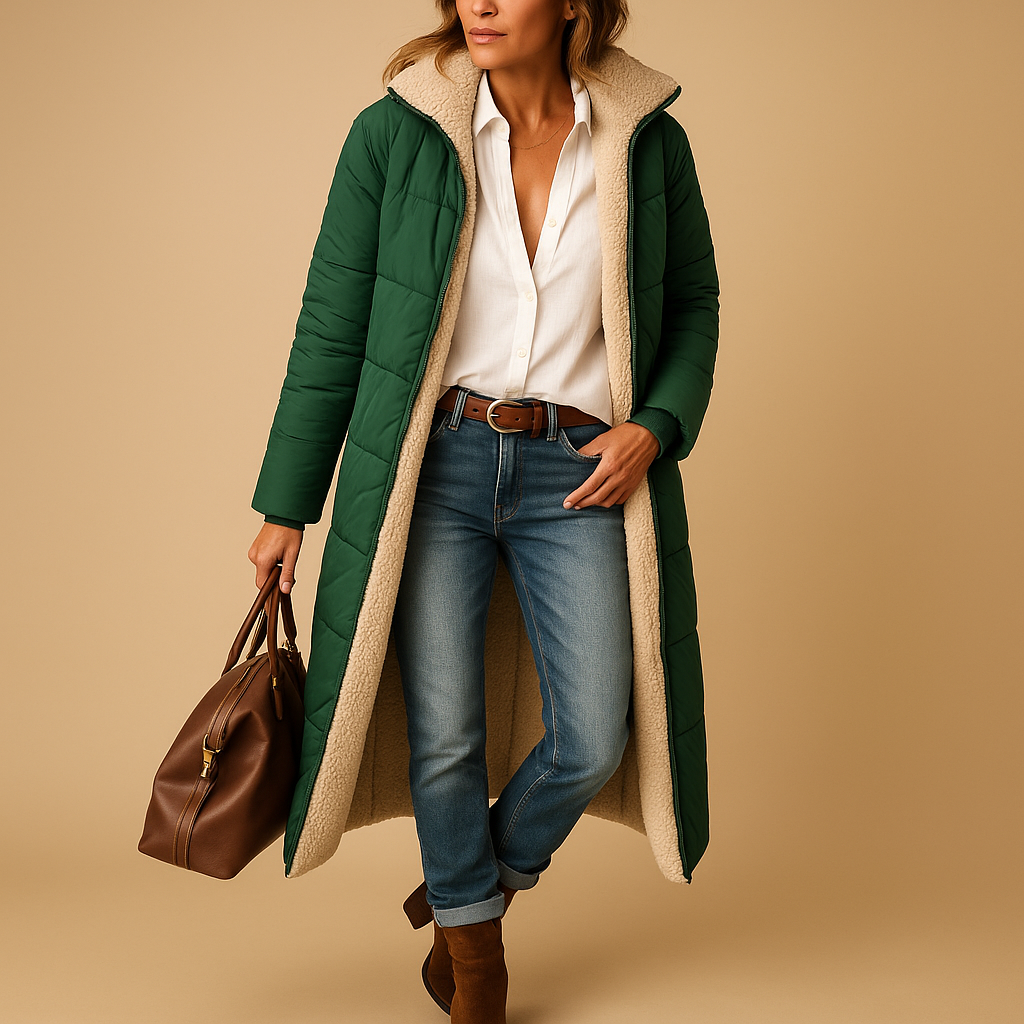 Women's Long Winter Coat | Sleek Full-Length Design with Contemporary Style