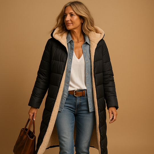 Women's Long Winter Coat | Sleek Full-Length Design with Contemporary Style