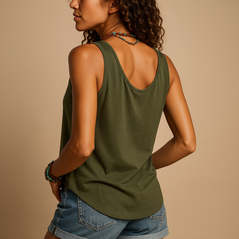 Women's Sleeveless Top | V-Neck Design with a Relaxed Fit