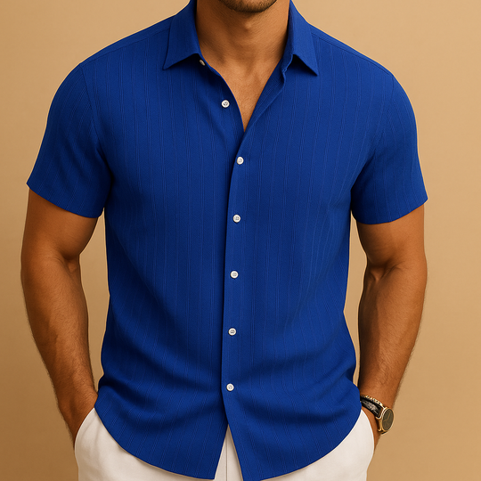 Men's Summer Shirt | Short Sleeve Design with a Neat Collar