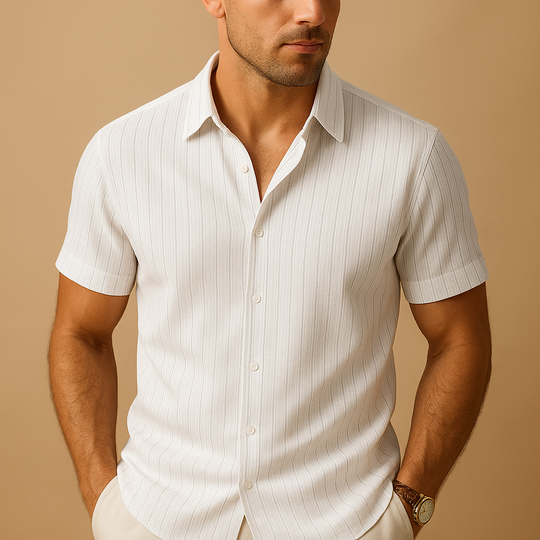 Men's Summer Shirt | Short Sleeve Design with a Neat Collar