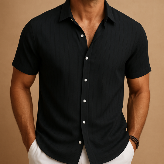 Men's Summer Shirt | Short Sleeve Design with a Neat Collar