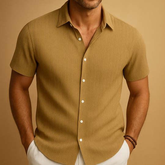 Men's Summer Shirt | Short Sleeve Design with a Neat Collar