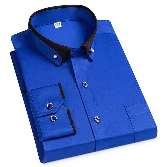 Men’s Stretch Shirt with Stand Collar – Wrinkle-Resistant & Smart Style