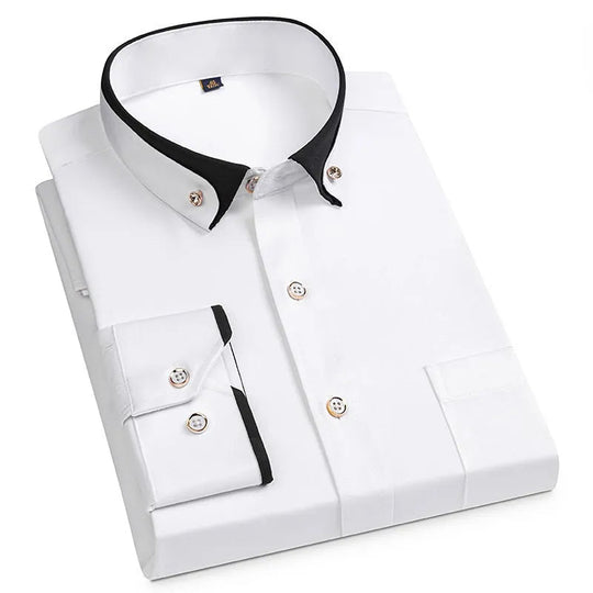 Men’s Stretch Shirt with Stand Collar – Wrinkle-Resistant & Smart Style