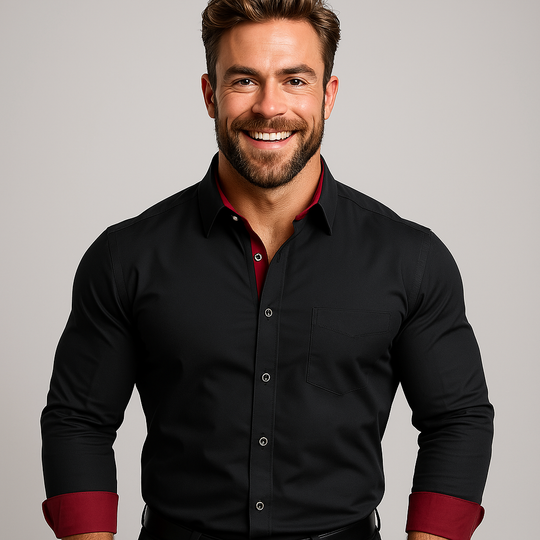 Men’s Stretch Shirt with Stand Collar – Wrinkle-Resistant & Smart Style