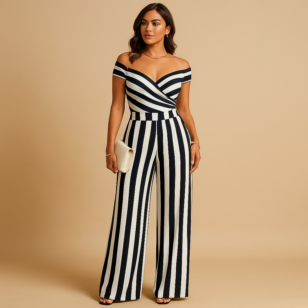 Women’s Off-Shoulder Floral Jumpsuit – Elegant Fit for Special Occasions