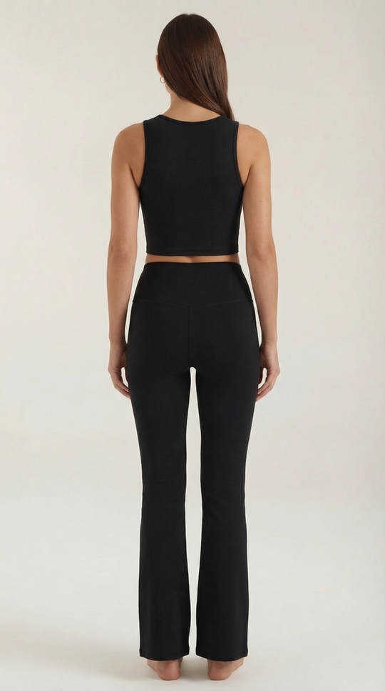 Women's High Waist Flared Leggings – Four-Way Stretch, Compression Fit