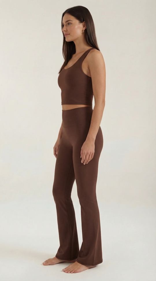 Women's High Waist Flared Leggings – Four-Way Stretch, Compression Fit