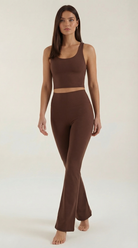 Women's High Waist Flared Leggings – Four-Way Stretch, Compression Fit