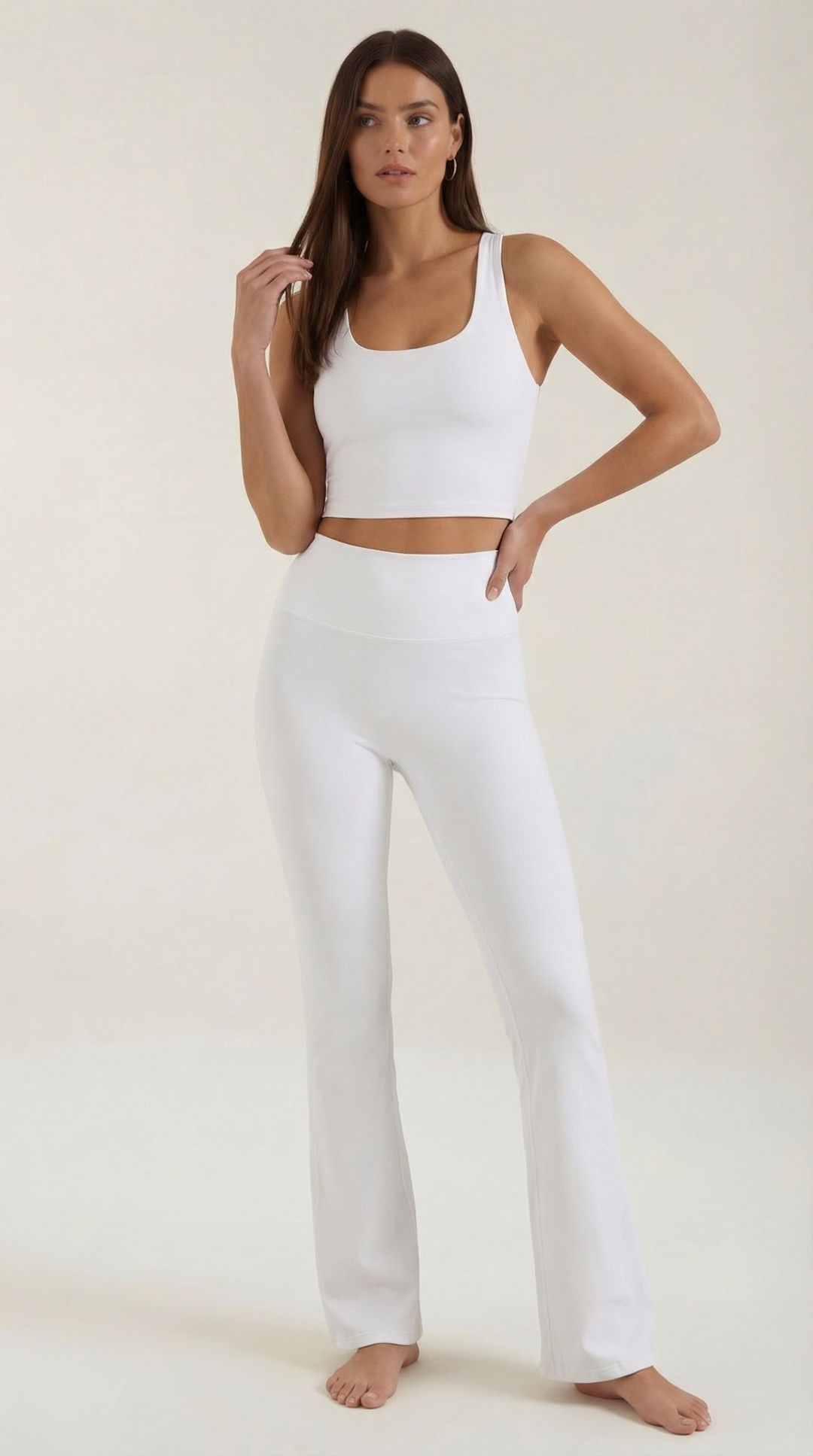 Women's High Waist Flared Leggings – Four-Way Stretch, Compression Fit