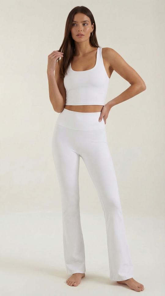 Women's High Waist Flared Leggings – Four-Way Stretch, Compression Fit
