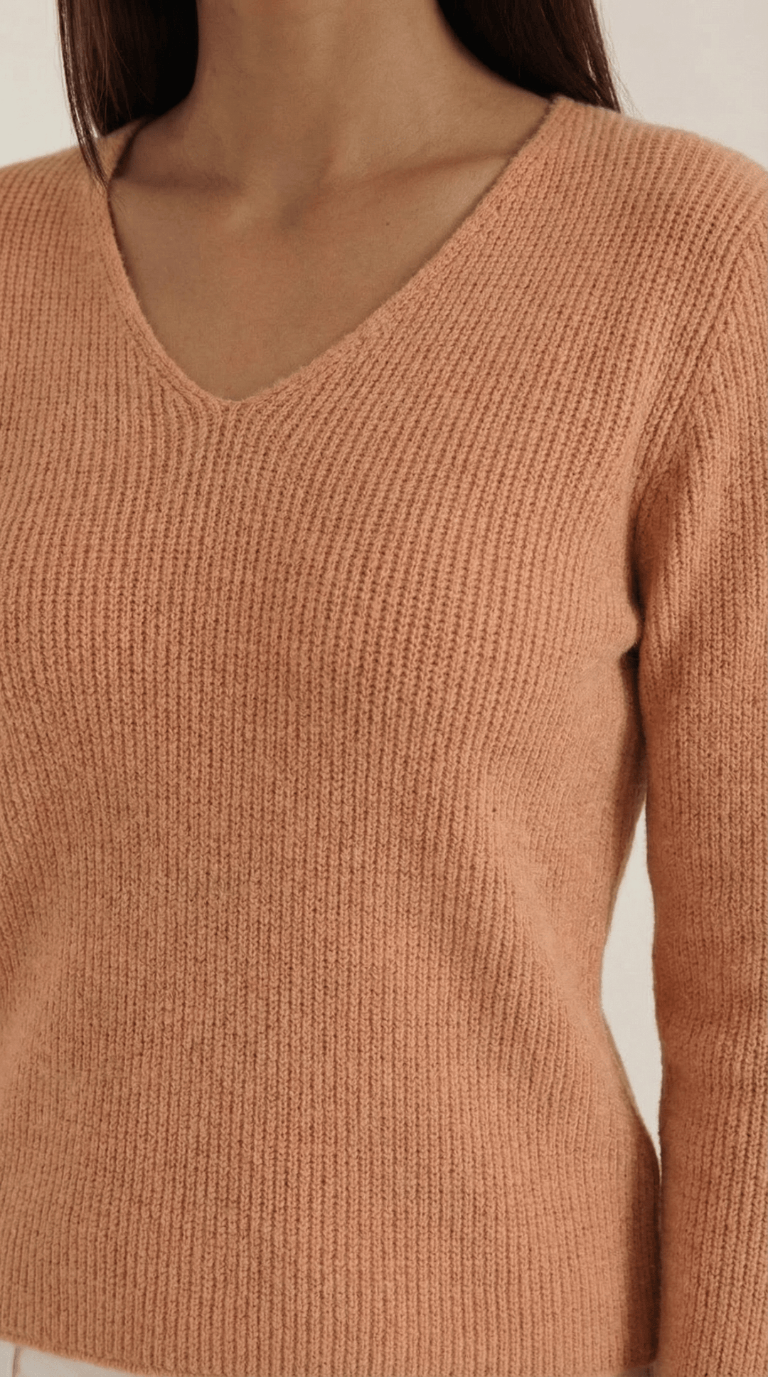 Women's Ribbed V-Neck Sweater | Timeless Style for Everyday Wear