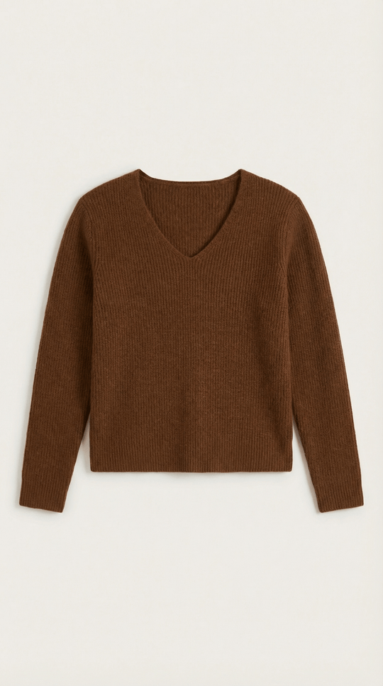 Women's Ribbed V-Neck Sweater | Timeless Style for Everyday Wear