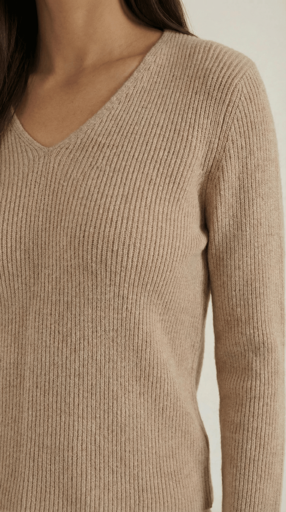 Women's Ribbed V-Neck Sweater | Timeless Style for Everyday Wear