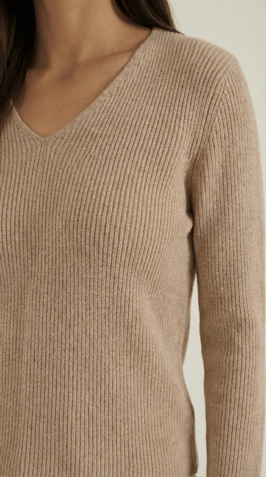 Women's Ribbed V-Neck Sweater | Timeless Style for Everyday Wear