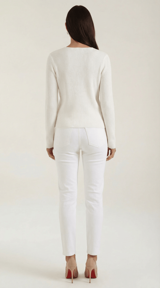 Women's Ribbed V-Neck Sweater | Timeless Style for Everyday Wear