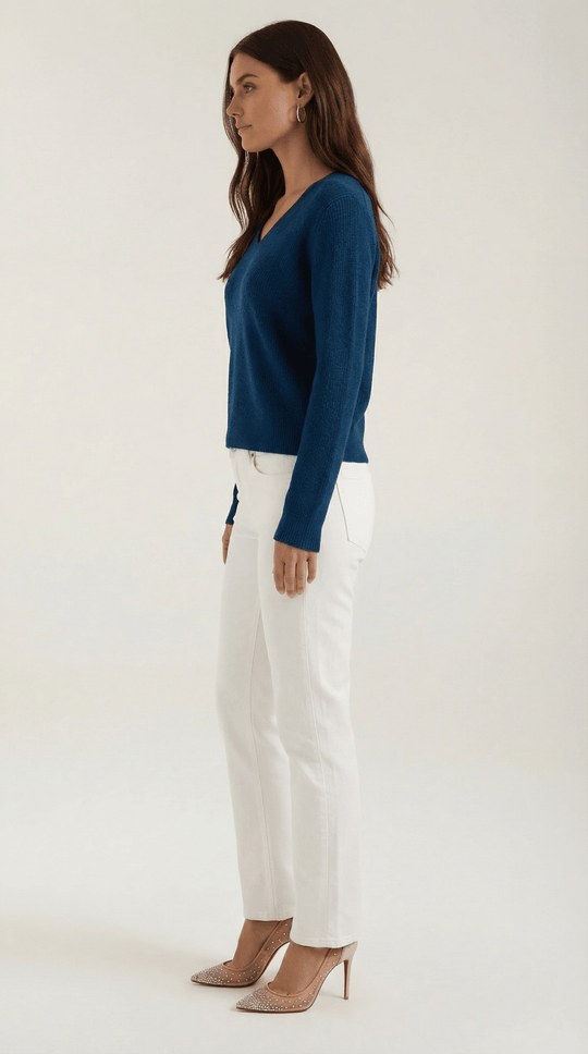 Women's Ribbed V-Neck Sweater | Timeless Style for Everyday Wear