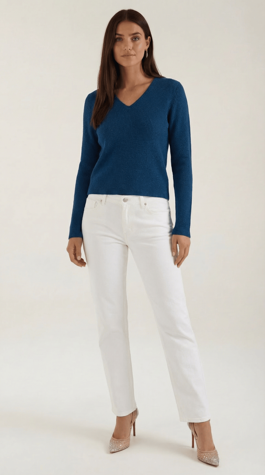Women's Ribbed V-Neck Sweater | Timeless Style for Everyday Wear