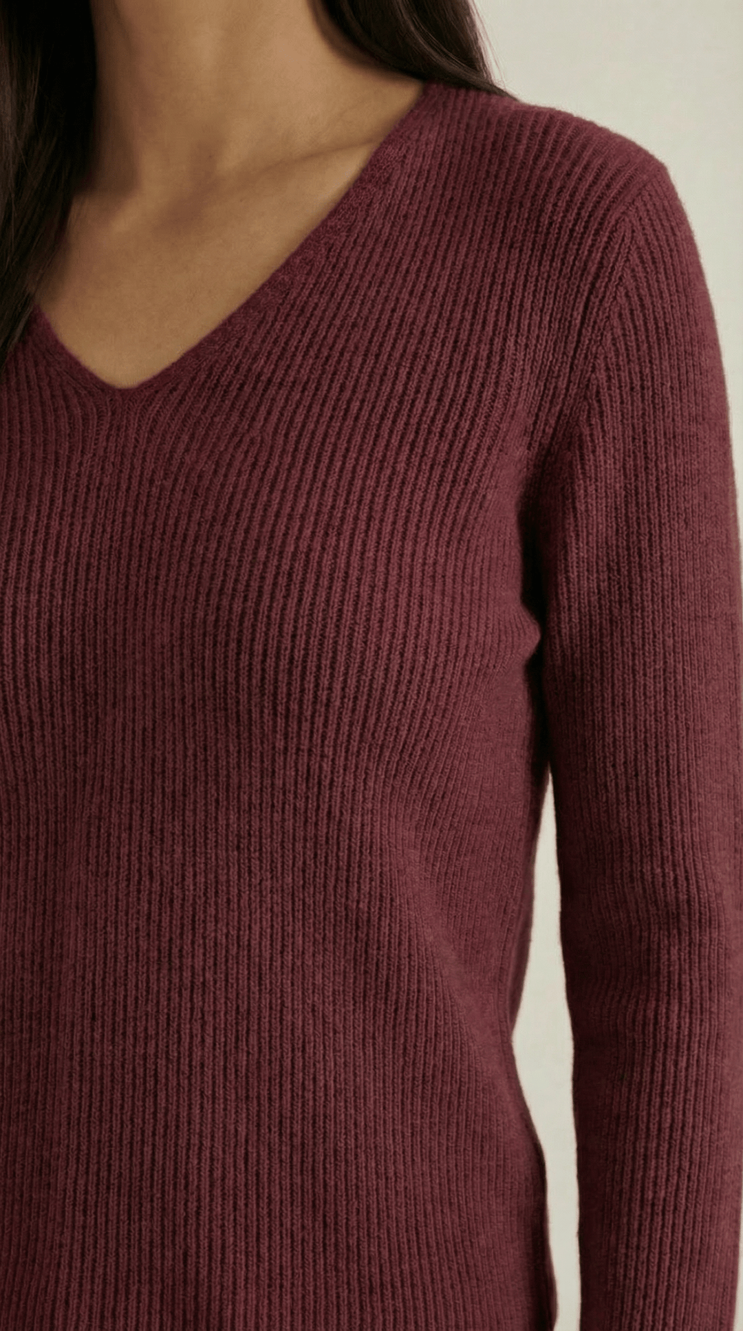 Women's Ribbed V-Neck Sweater | Timeless Style for Everyday Wear