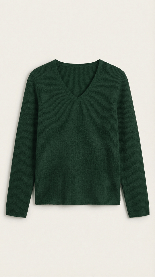 Women's Ribbed V-Neck Sweater | Timeless Style for Everyday Wear