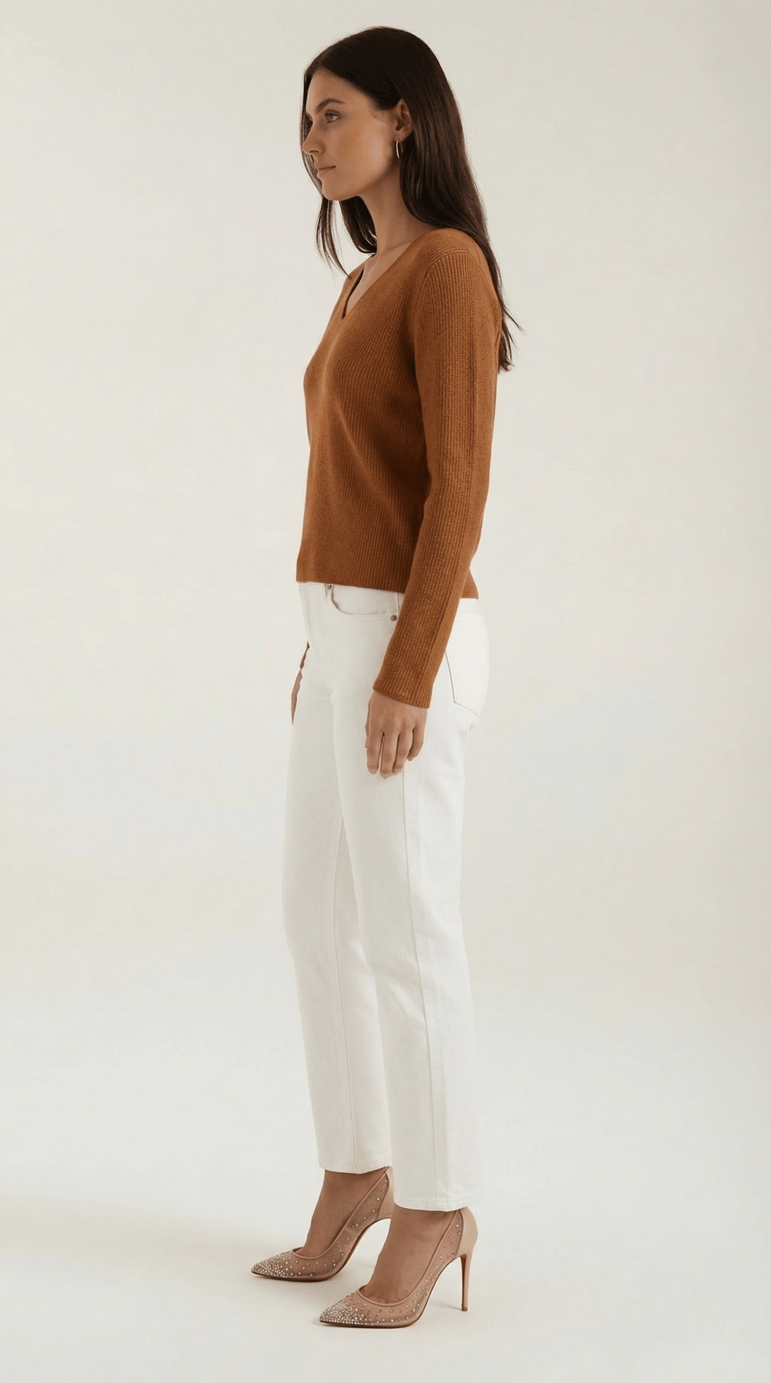Women's Ribbed V-Neck Sweater | Timeless Style for Everyday Wear