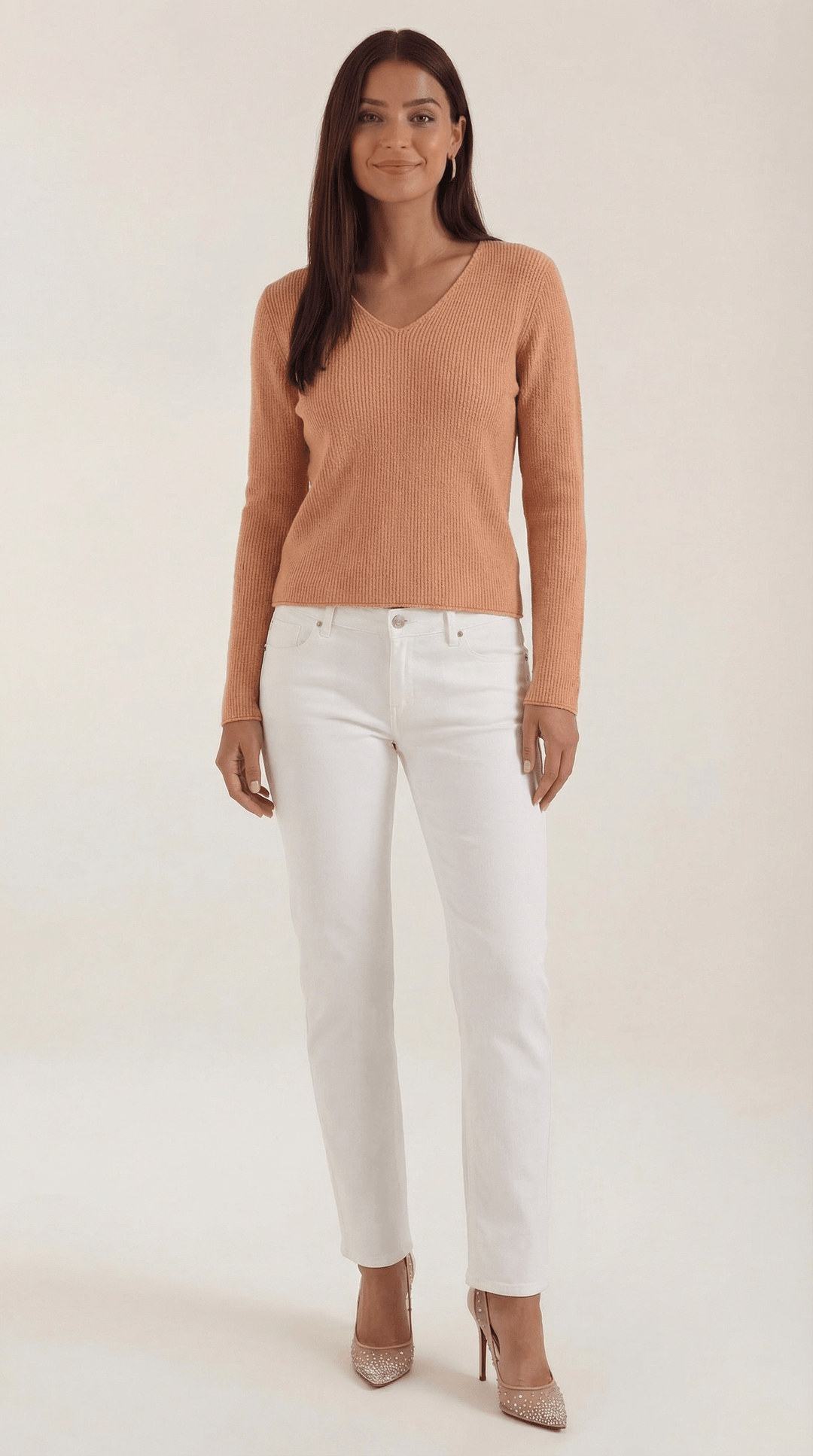 Women's Ribbed V-Neck Sweater | Timeless Style for Everyday Wear
