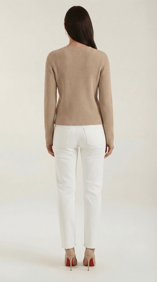 Women's Ribbed V-Neck Sweater | Timeless Style for Everyday Wear