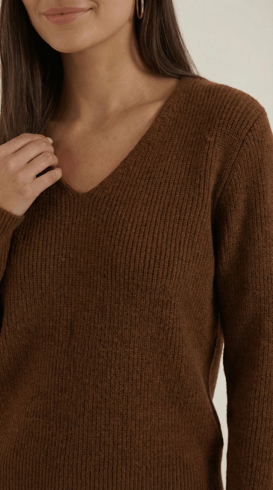 Women's Ribbed V-Neck Sweater | Timeless Style for Everyday Wear