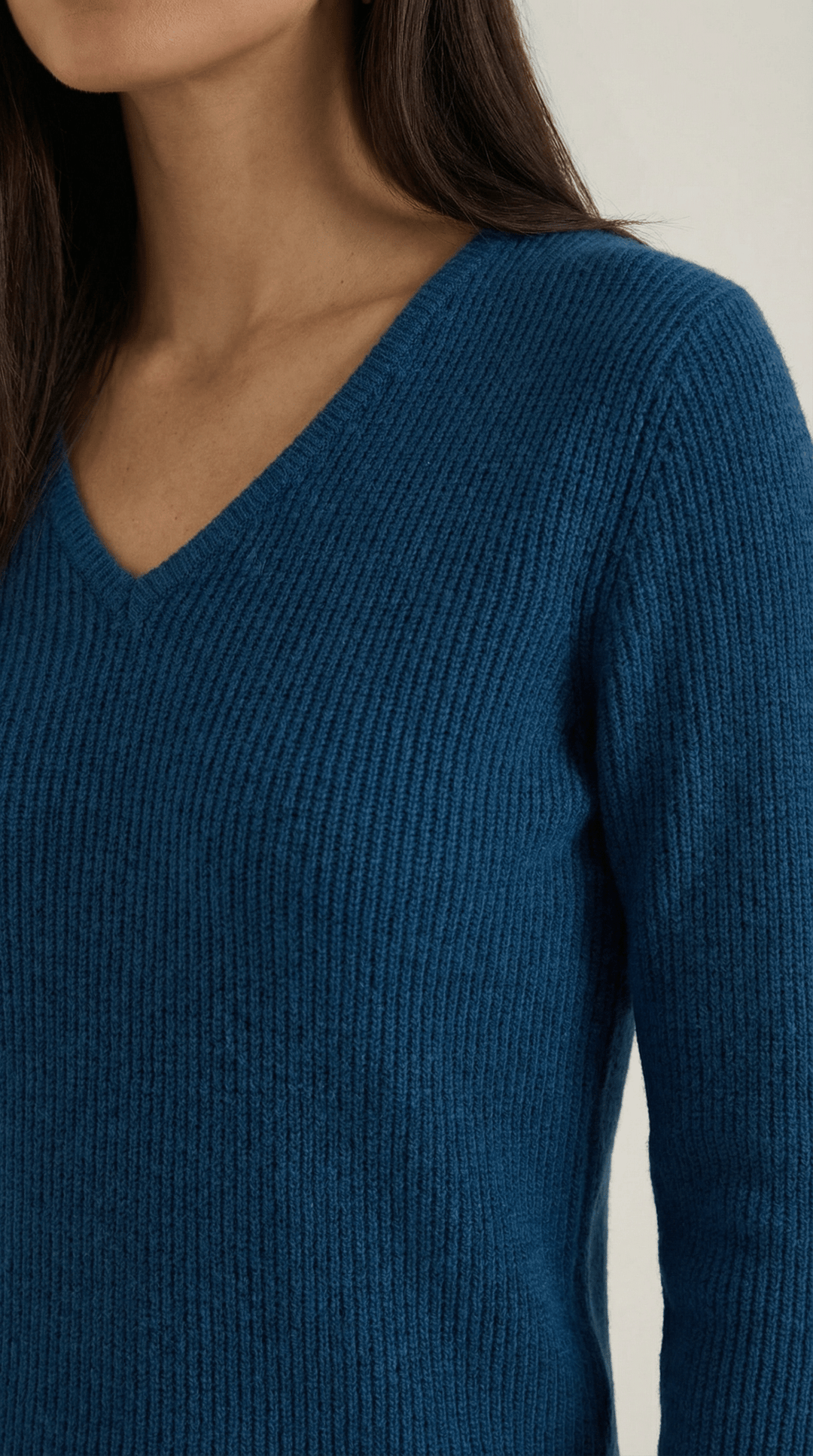 Women's Ribbed V-Neck Sweater | Timeless Style for Everyday Wear