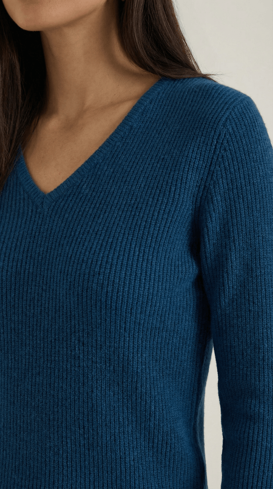 Women's Ribbed V-Neck Sweater | Timeless Style for Everyday Wear