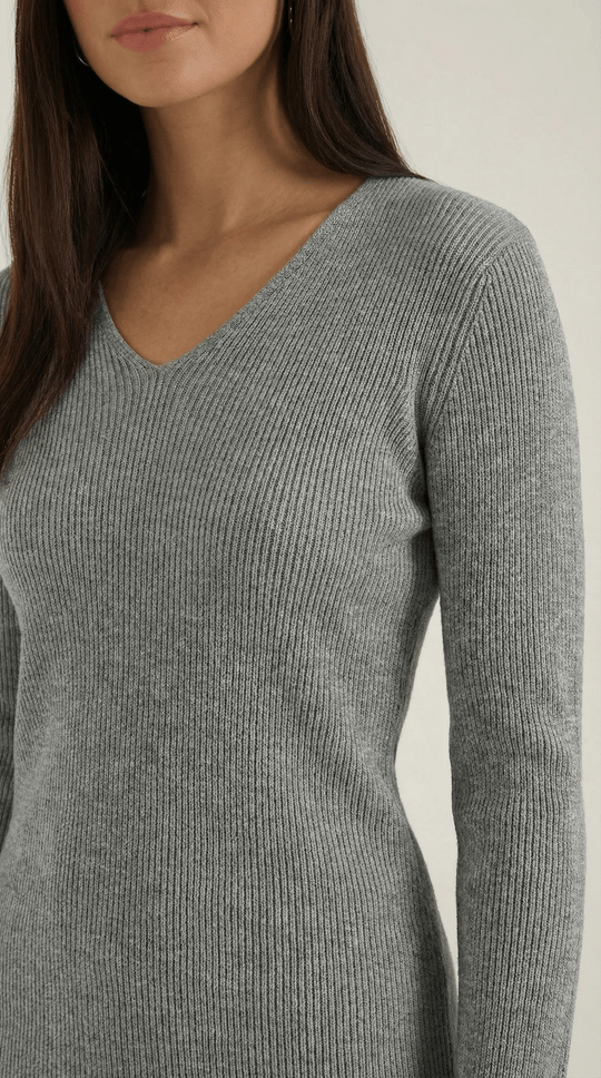 Women's Ribbed V-Neck Sweater | Timeless Style for Everyday Wear