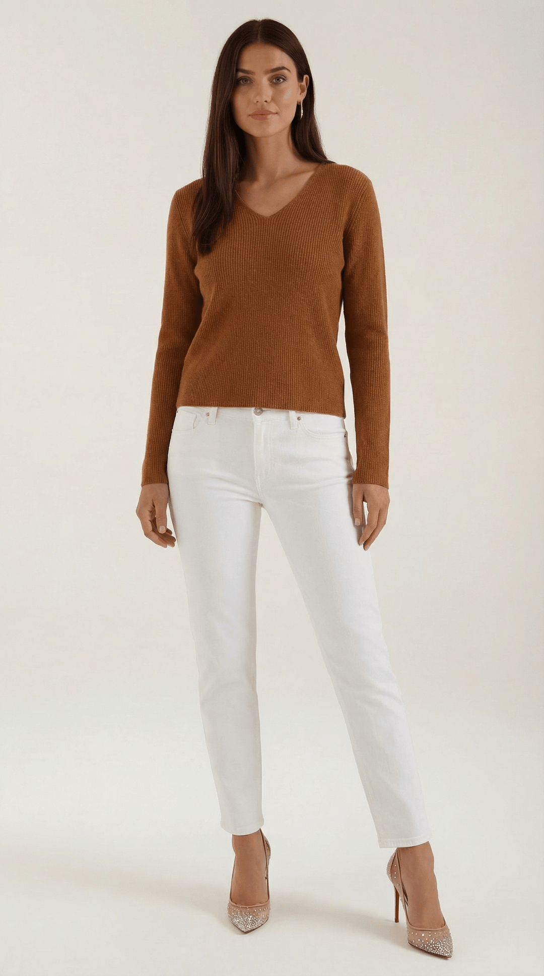 Women's Ribbed V-Neck Sweater | Timeless Style for Everyday Wear