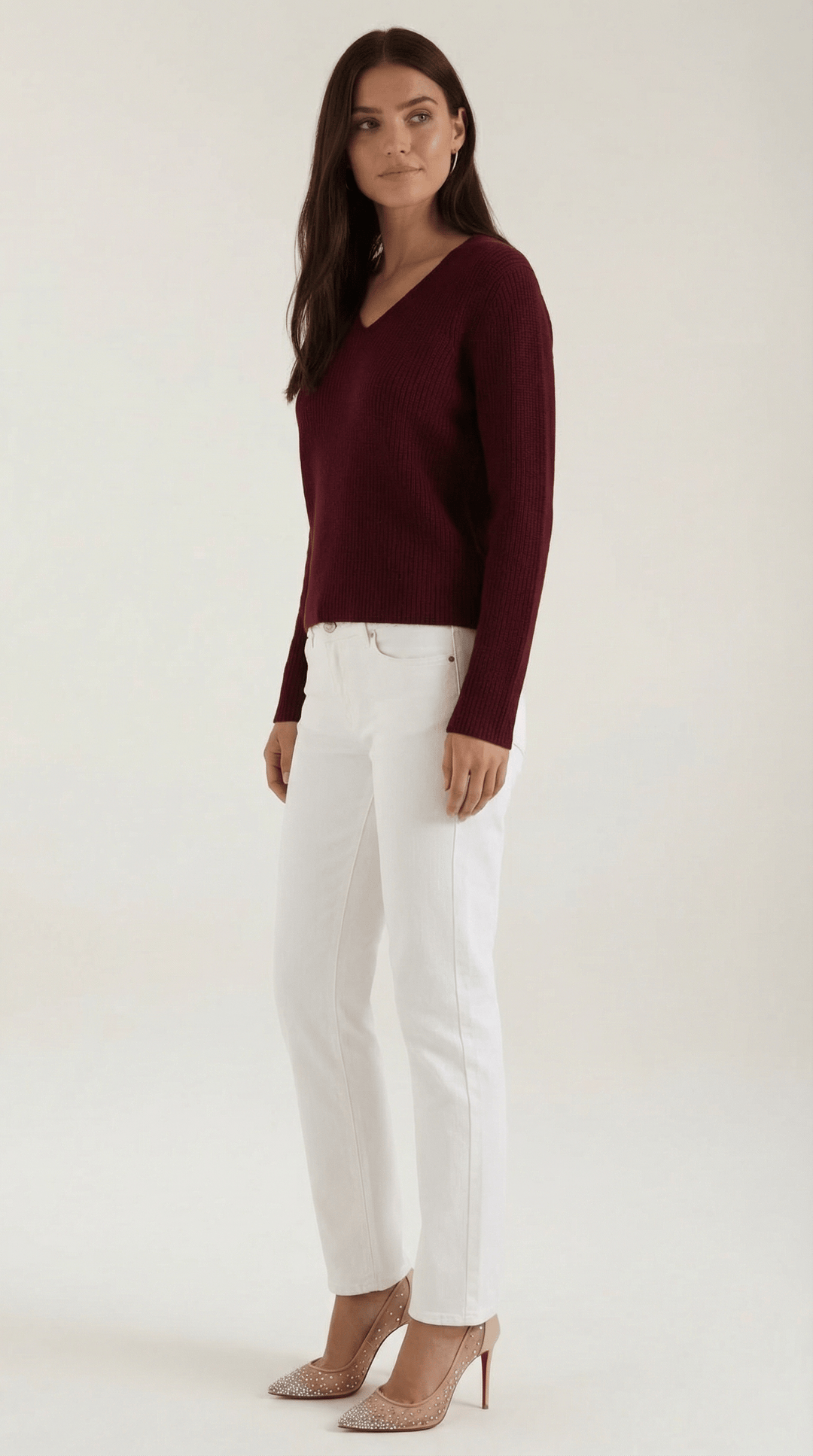 Women's Ribbed V-Neck Sweater | Timeless Style for Everyday Wear