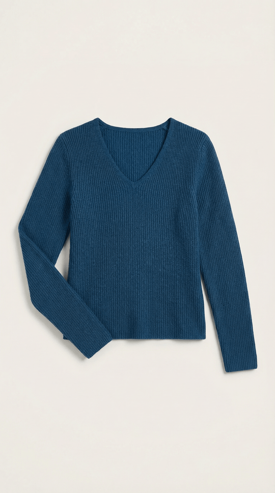Women's Ribbed V-Neck Sweater | Timeless Style for Everyday Wear