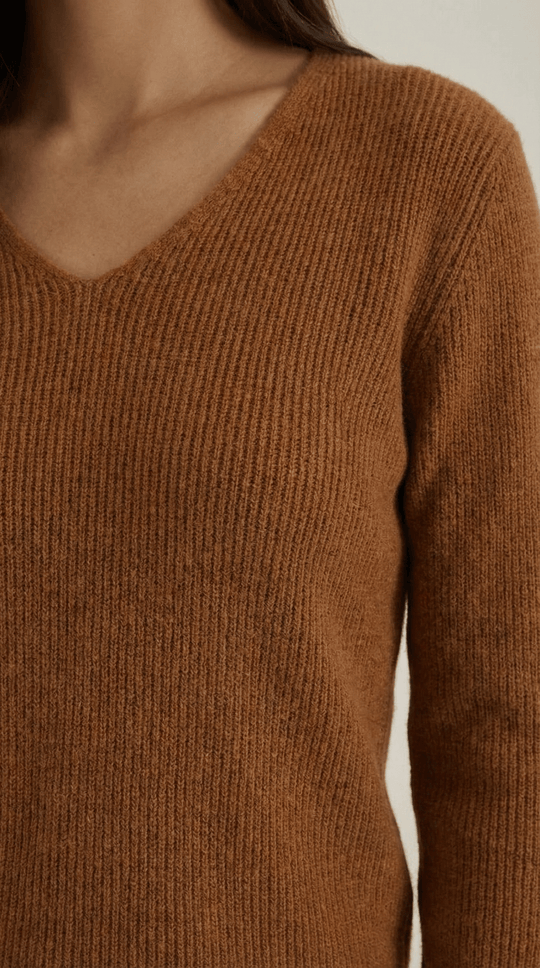 Women's Ribbed V-Neck Sweater | Timeless Style for Everyday Wear