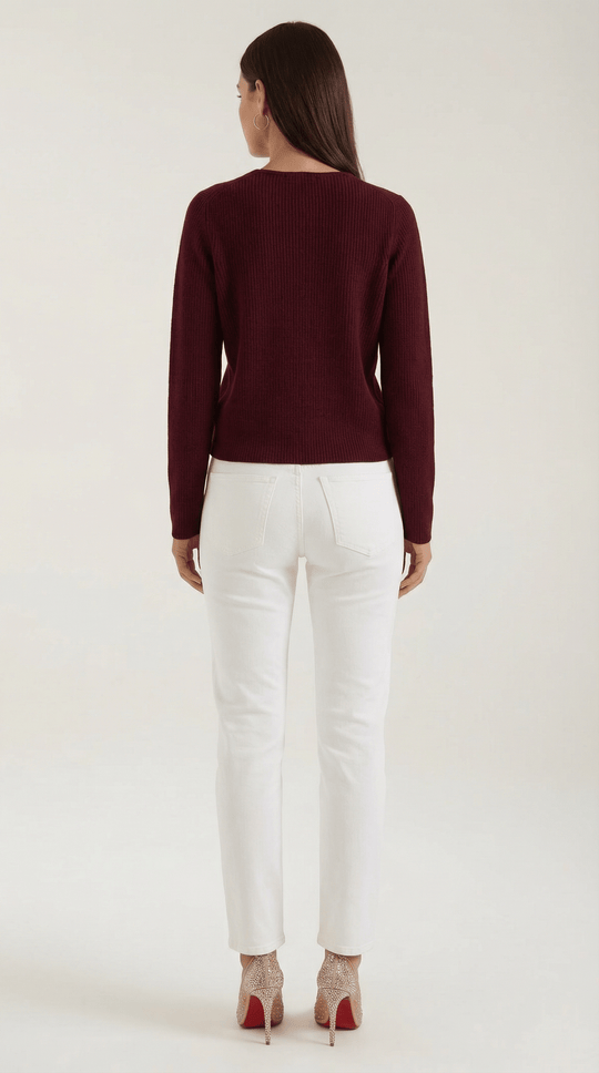 Women's Ribbed V-Neck Sweater | Timeless Style for Everyday Wear