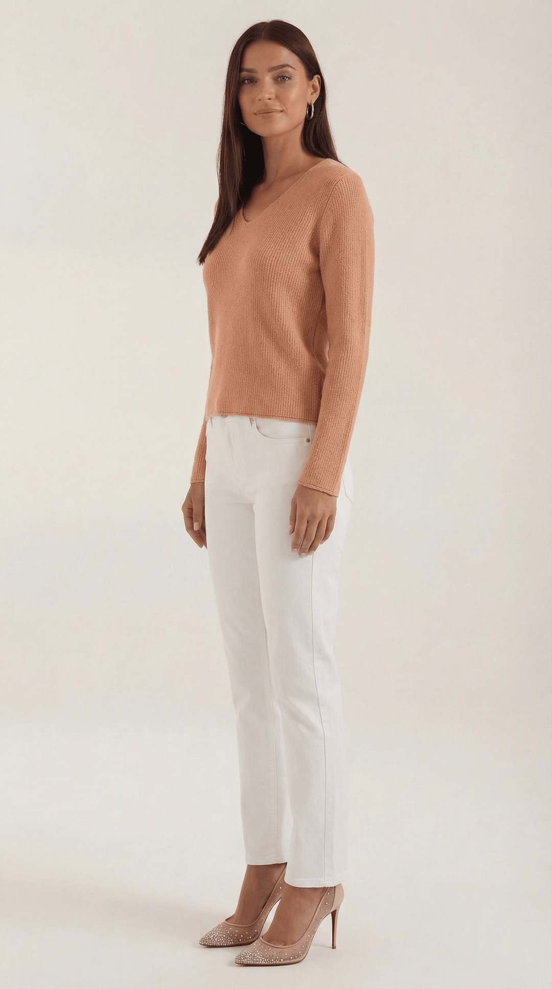 Women's Ribbed V-Neck Sweater | Timeless Style for Everyday Wear
