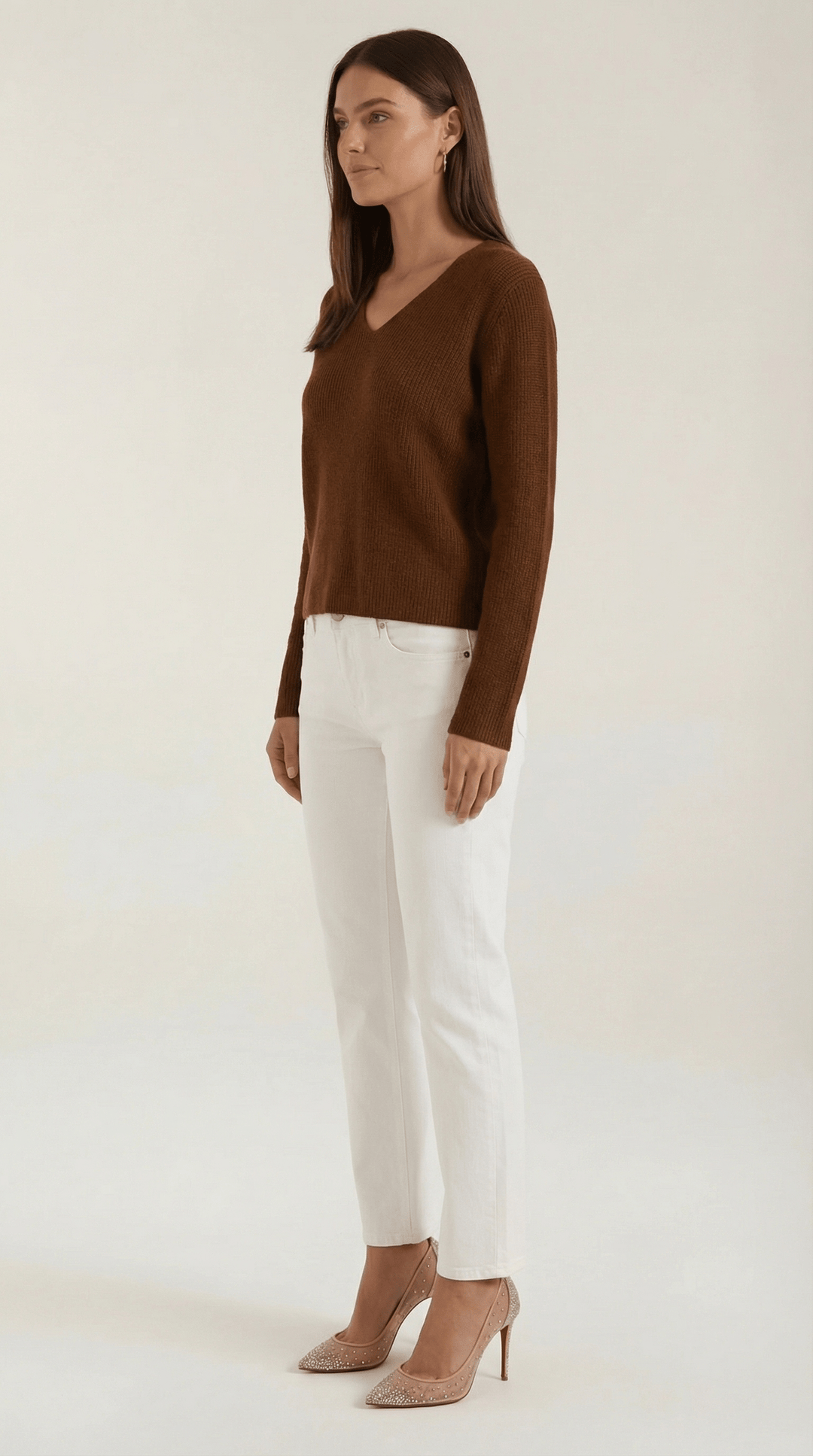 Women's Ribbed V-Neck Sweater | Timeless Style for Everyday Wear