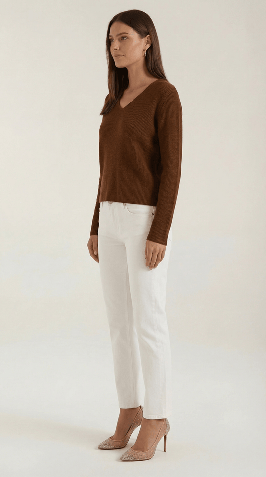 Women's Ribbed V-Neck Sweater | Timeless Style for Everyday Wear