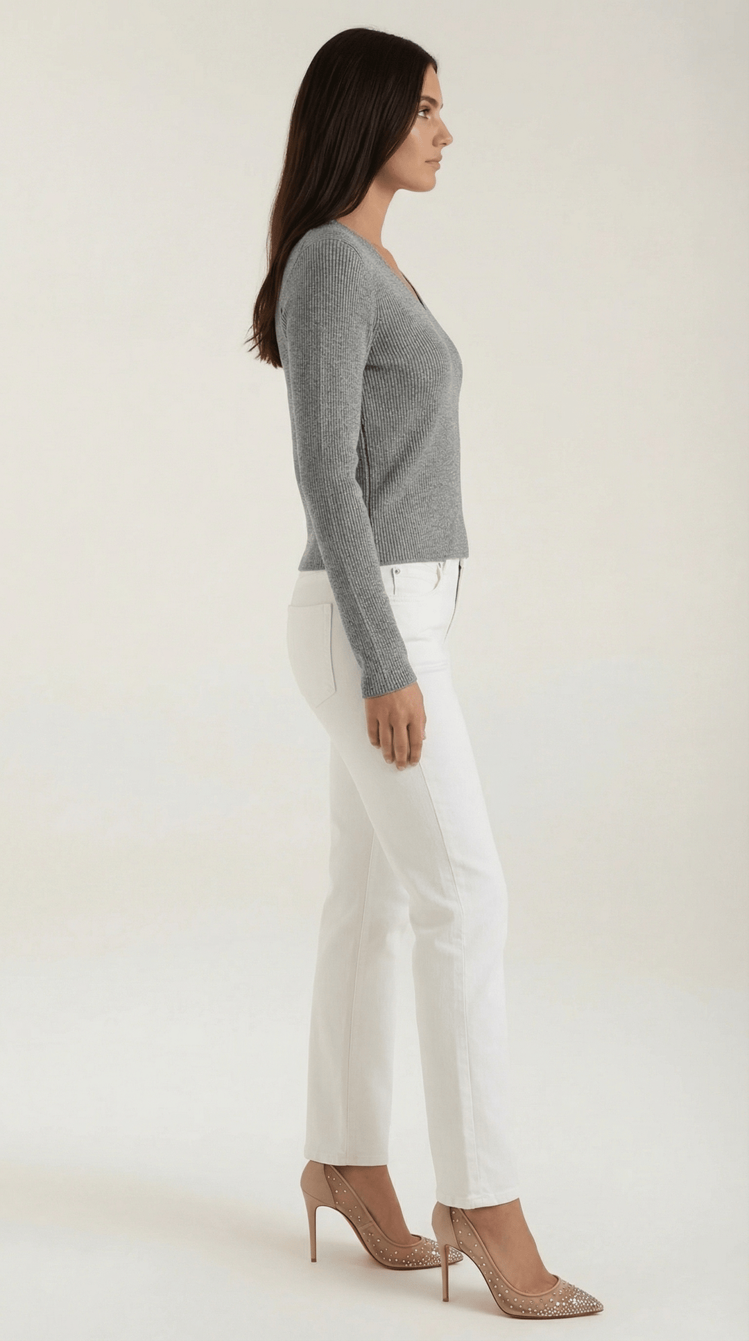Women's Ribbed V-Neck Sweater | Timeless Style for Everyday Wear