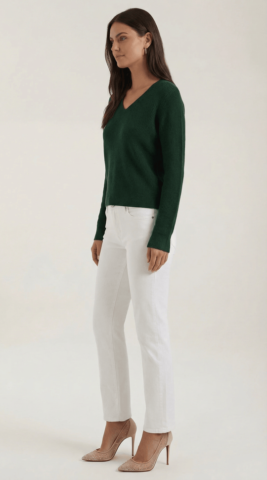 Women's Ribbed V-Neck Sweater | Timeless Style for Everyday Wear
