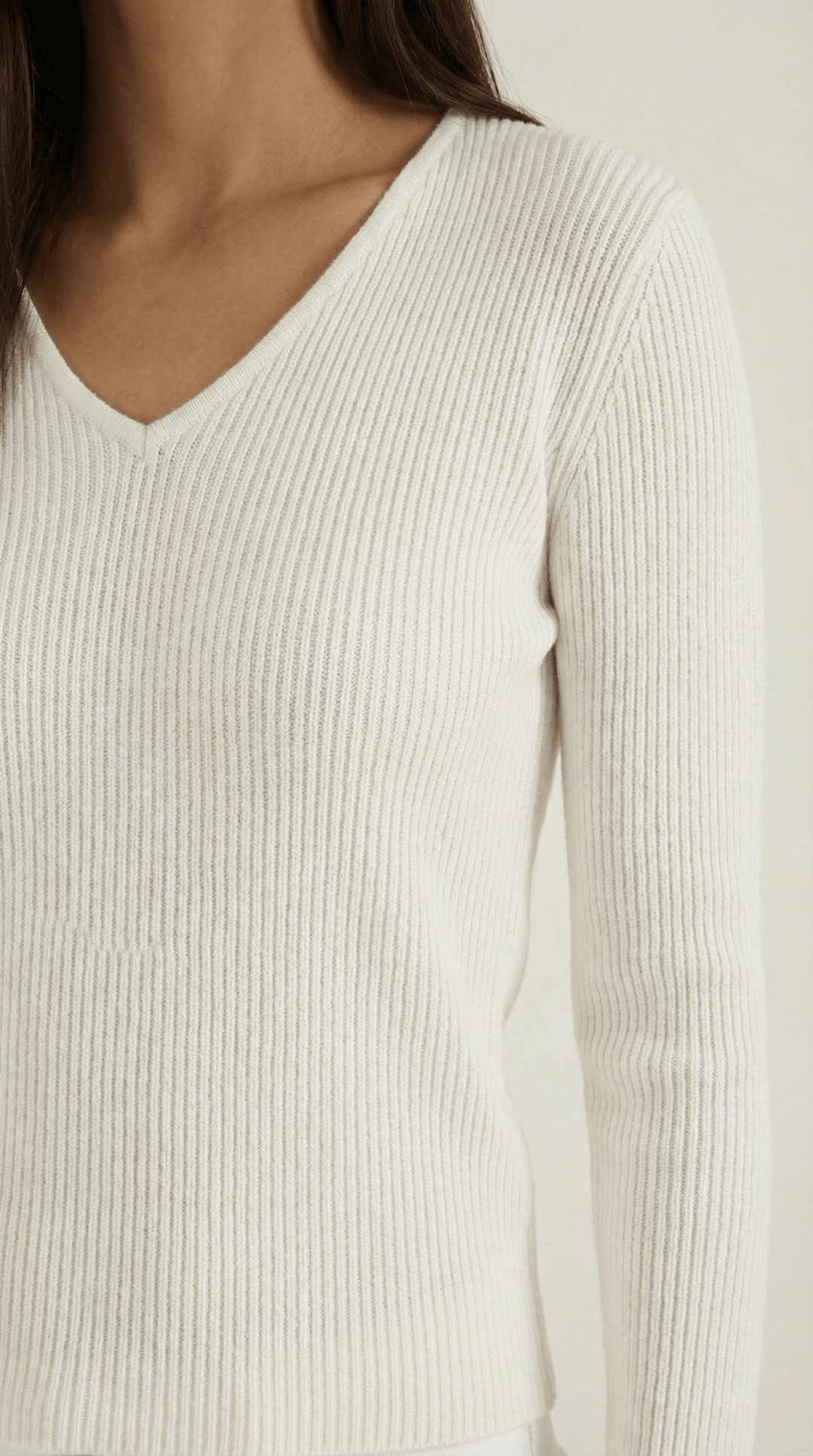 Women's Ribbed V-Neck Sweater | Timeless Style for Everyday Wear