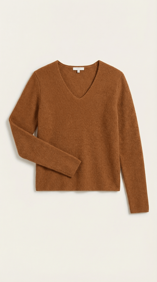 Women's Ribbed V-Neck Sweater | Timeless Style for Everyday Wear