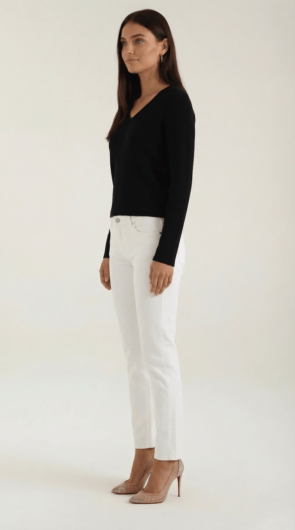 Women's Ribbed V-Neck Sweater | Timeless Style for Everyday Wear