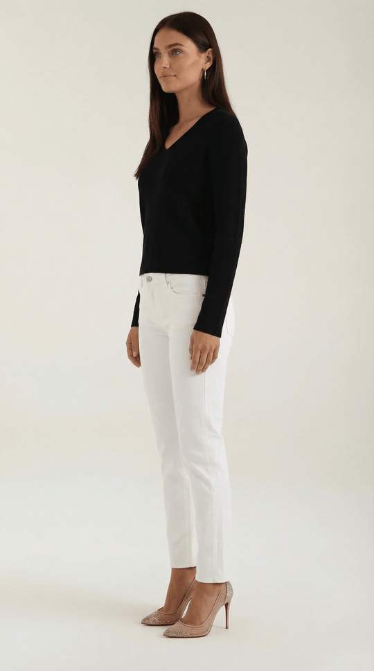 Women's Ribbed V-Neck Sweater | Timeless Style for Everyday Wear